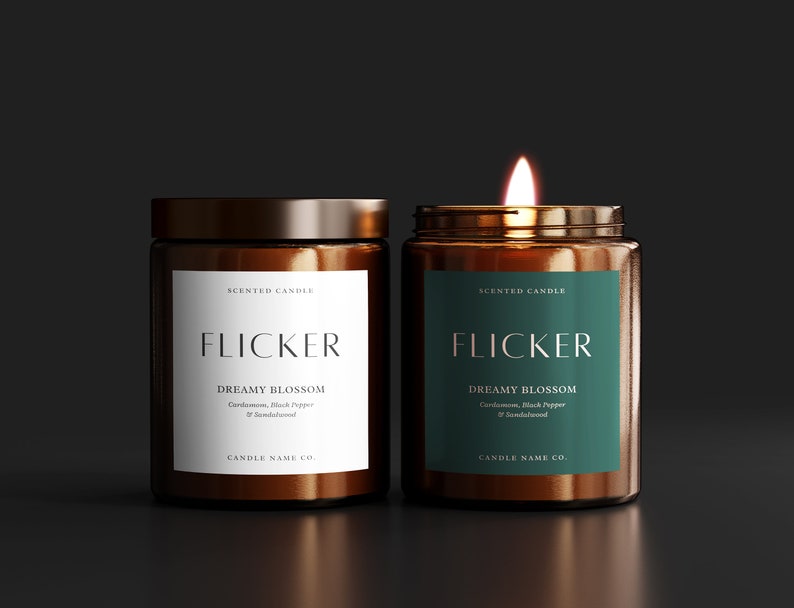 Minimalist Candle Labels Template - Luxury Candle Label Design - Canva Candle Label Template - Modern Candle Label - Candle Jar Labels image 3