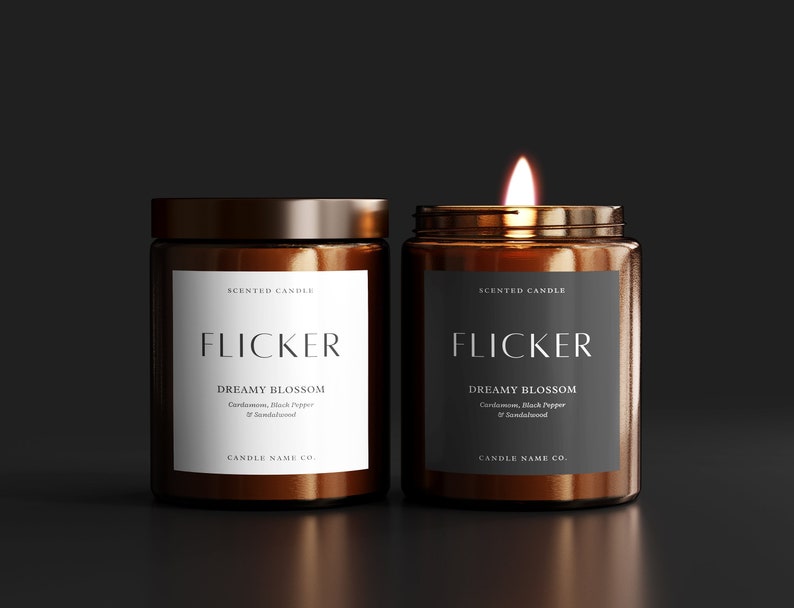 Minimalist Candle Labels Template - Luxury Candle Label Design - Canva Candle Label Template - Modern Candle Label - Candle Jar Labels image 1