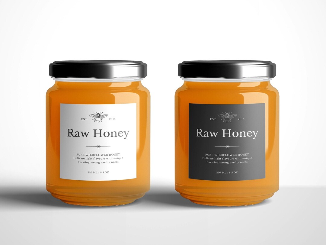 Honey Jar Labels Template, Editable Honey Labels, Labels for Honey