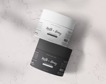 DIY Label Template - Editable Jar Label - 5x2 - Body Cream Jar - Cosmetic Jar Label Template - Canva Product Label Design - Skincare Label