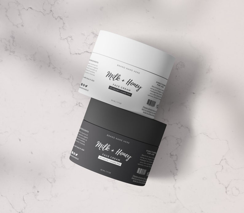 DIY Label Template Editable Jar Label 5x2 Body Cream Jar Cosmetic Jar DIY Label Template Editable Jar Label 5x2 Body Cream Jar Cosmetic Jar