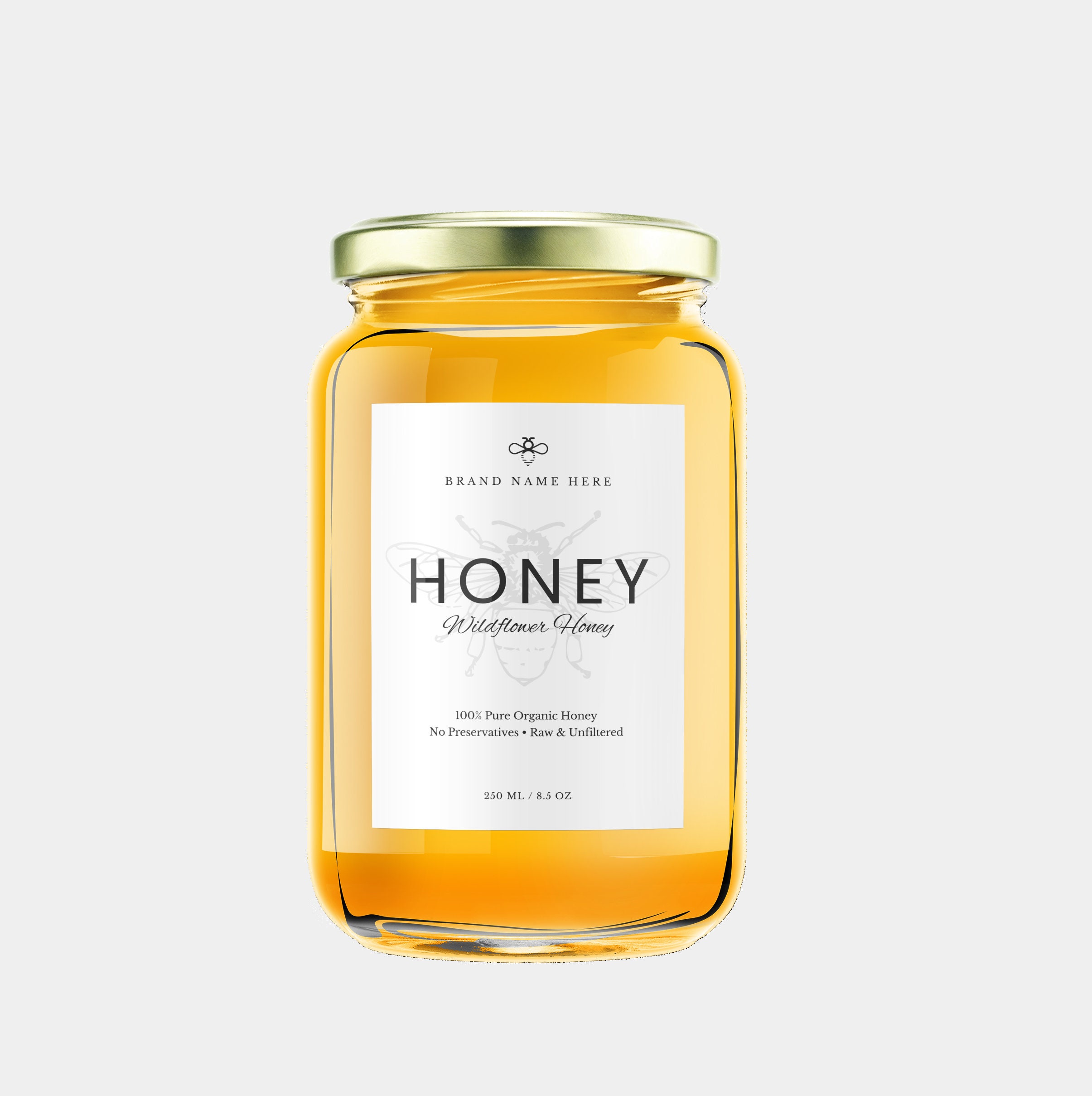 Honey Jar Labels Template, Jam Jar Label, Custom Jar Label, Round Jar