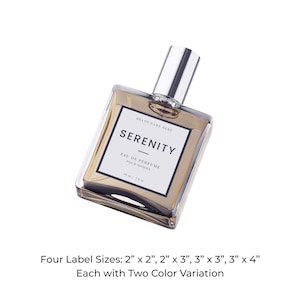 Conception d'étiquettes de bouteille de parfum Canva, étiquettes en métal doré, modèle d'étiquette de parfum personnalisé, étiquette de parfum de luxe, étiquettes modifiables imprimables image 2