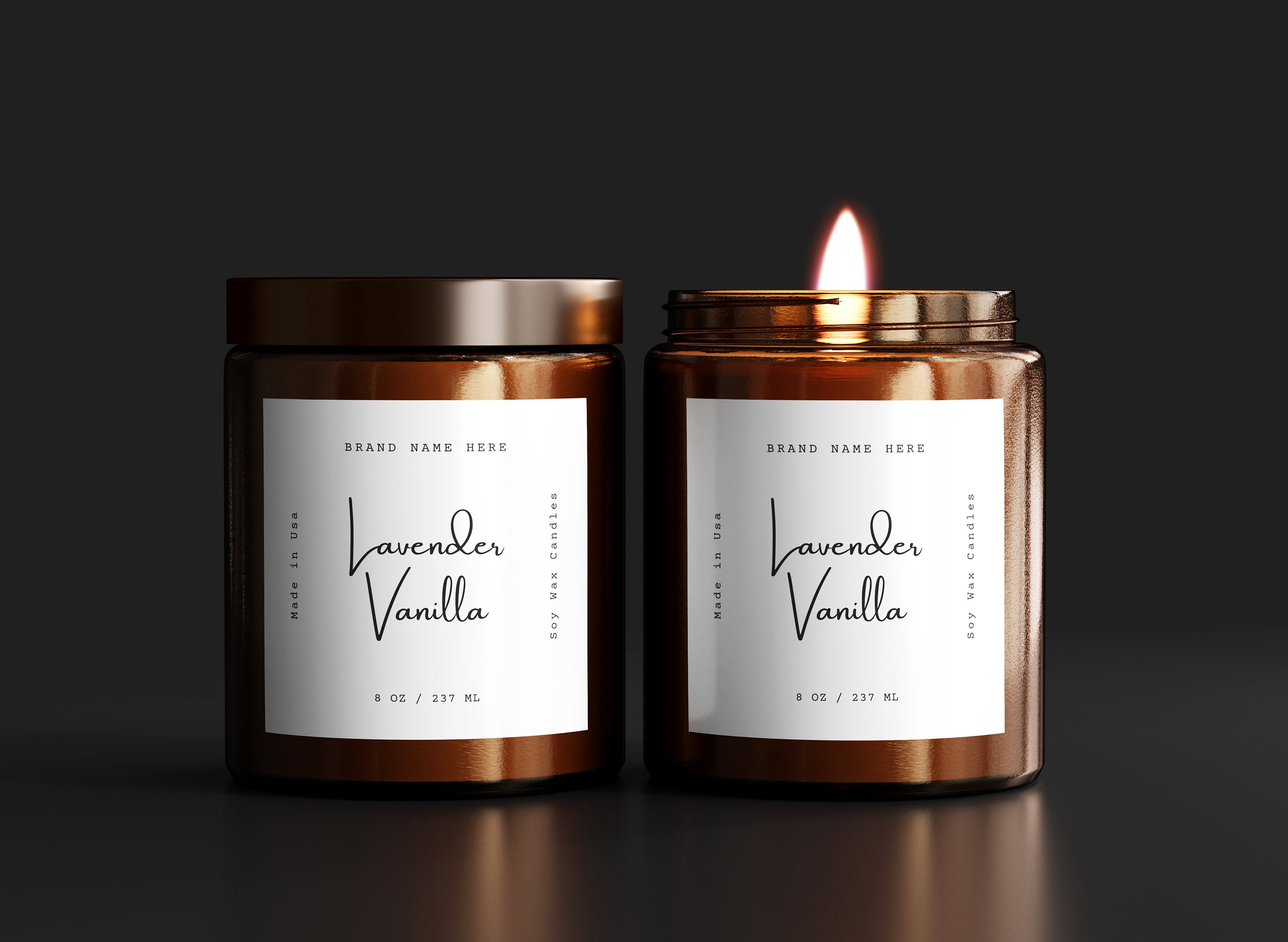 Candle labels - Labels for candle jars - Planet Label