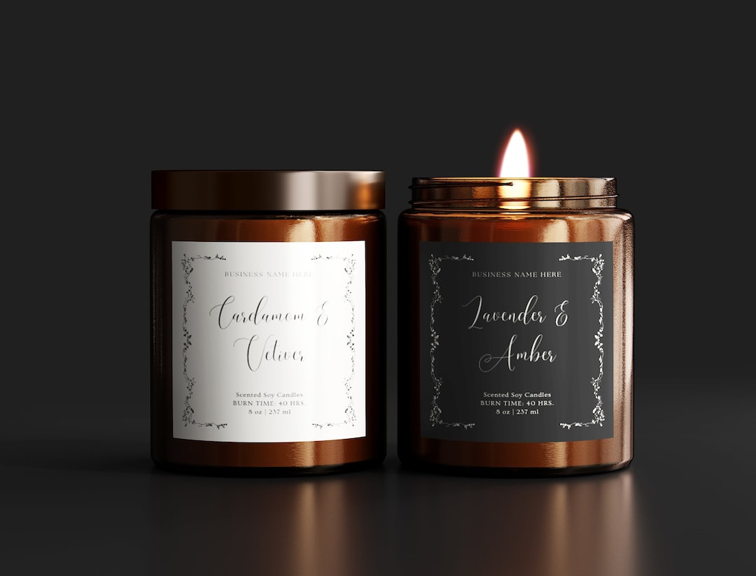 Luxury Candle Label Template Jar Candle Labels Template Etsy