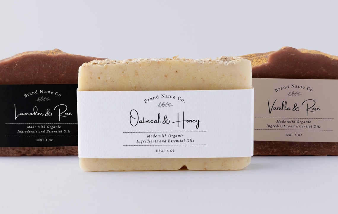 Handmade Soap Labels Template Canva, Soap Packaging, Soap Wrapper ...