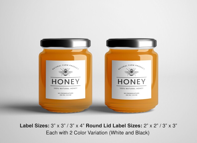 Honey Labels Template Honey Jar Labels Honey Stickers Mason Jar Labels