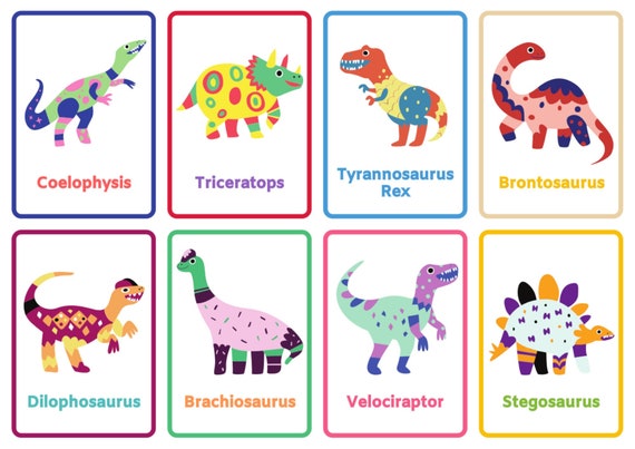 Free Printable Dinosaur Flashcards and Memory Game for Kids