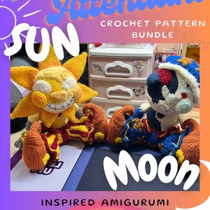 PDF CROCHET PATTERN Daycare Attendant Sun & Moon bundle