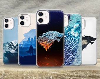 Winter Is Coming Phone Case Wolf Cover for iPhone 12,11 Pro, XR, 8+, 7 & Samsung S10, S20, S21, A40, A50, A51, Huawei P20, P30 Lite