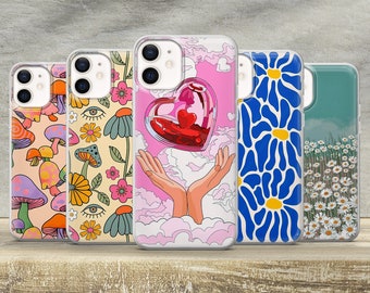 Groovy Hippie Phone Case Retro Hippie Cover for iPhone14,13,12,11 Pro, XR,8+, 7 & Samsung S10, S20, S21, A40, A50, A51, Huawei P20, P30 Lite