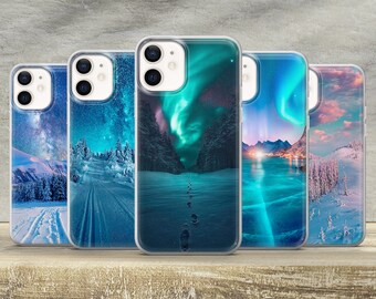 Borealis Phone Case Aurora Cover for iPhone 14, 13, 12, 11 Pro, XR, 8+, 7 & Samsung S10, S20, S21, A40, A50, A51, Huawei P20, P30 Lite