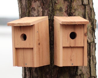 Two Cedar Bluebird Birdhouses