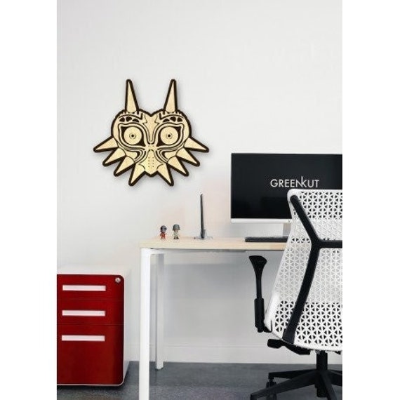 Décoration Murale Zelda Majora's Mask Bois // Link Cadeau Geek Breath Of The Wild