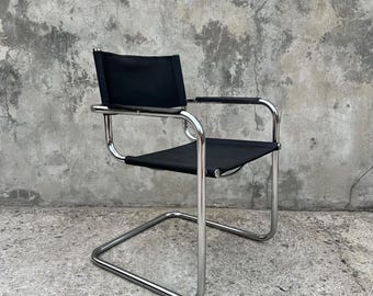 Vintage Bauhaus Style Cantilever Chair | MG5 Matteo Grassi Armchair | Chrome & Leather Design Classic