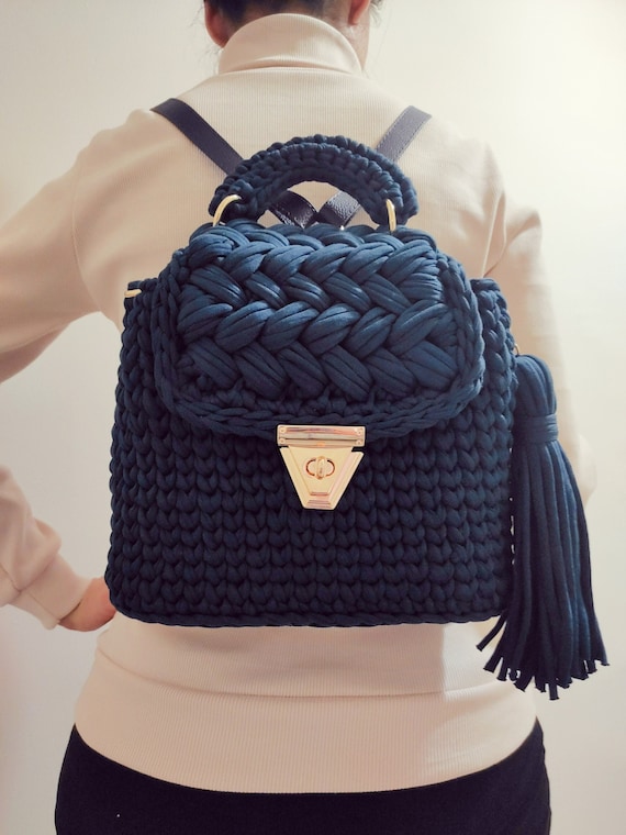 4 in 1 Handmade Crochet Backpack for Woman, Custom Woven 