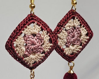 Crochet earrings: Granny square - make your look special