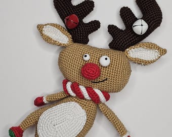 Christmas decorations, crochet Santa's reindeer.