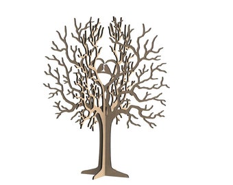 Heart tree and bird file cdr and dxf vector download for Laser cut – Download Vector