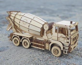 Laser Cut Concrete Truck CDR, DXF, SVG File Download