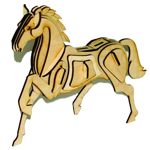 Horse Laser Cut Wooden Puzzle For Kids Dxf, Cdr & Pdf File Download Version 16