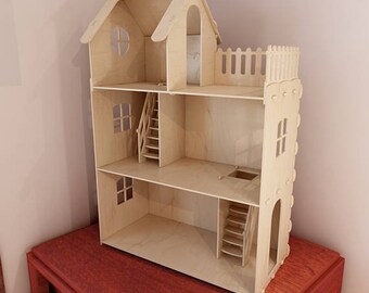 Laser Cut Dollhouse Miniature Toy House Vector CDR, DXF, SVG File Download
