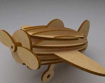 Avioncito GF Wooden Puzzle Model Kit Laser, CNC Cut, Cdr and dxf file download