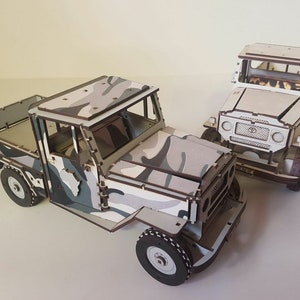 Sklejka cięta laserowo Land Cruiser 3 mm Pliki do pobrania w formatach SVG, DXF i CDR (3 mm)