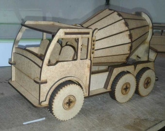 Concrete Truck Laser Cut Files – CDR, DXF & SVG, 3mm Model