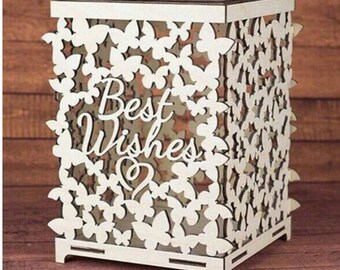 Wedding box for money Butterflies Cdr laser cut Vector file download
