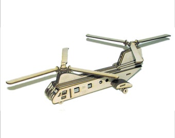 Helicopter - 3d laser cut design, SVG DXF files for laser cut file Version 16