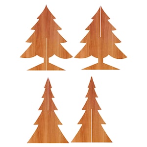 Albero di Natale 4 Assemblaggio artigianale a forma di legno ritagliato al laser - Ritaglio artigianale in legno
