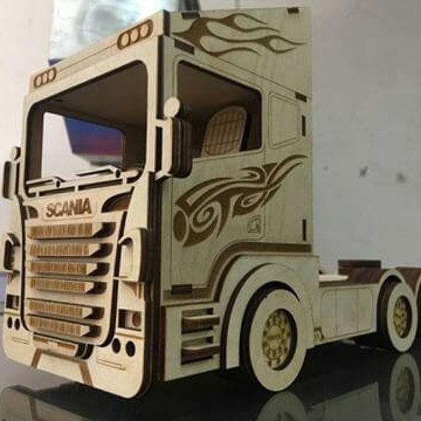 Laser Cut Scania R580 3D Puzzle Vector DXF and CDR file download