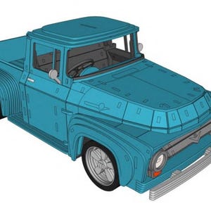 File lasercut Ford F100 del 1956, digitale, cdr e dxf con istruzioni di montaggio