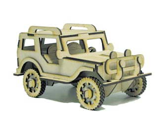 3D Car Puzzle Laser Cut Files – CDR, DXF & PDF Instructions, 3mm