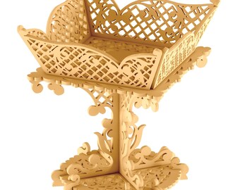 Laser Cut Decorative Wooden Fruit Tray Fruit Display Stand DXF and CDR File download