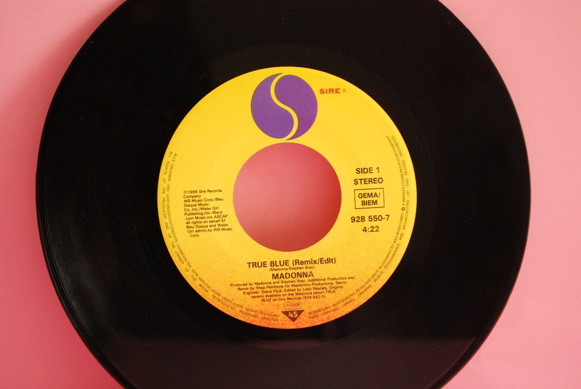Madonna – True Blue (Remix/Edit) | Vintage 7" Record Vinyl | Eighties Classic | Retro Covers |, foto 3 di 4