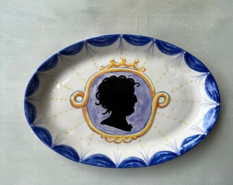 Serving platter, decorative tray, vanity tray, porcelain dish, Marcus Aurelius, Marlon Brando