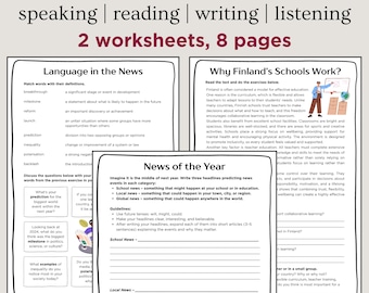 Paquete de hojas de trabajo de ESL B2 para adolescentes: recursos de inglés como lengua extranjera para el aula y la educación en casa (descarga digital)