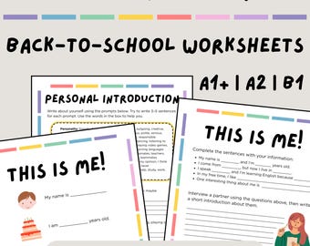 ESL EFL All About Me Activities Bundle A1 A2 B1 English Learning (Digital Download)
