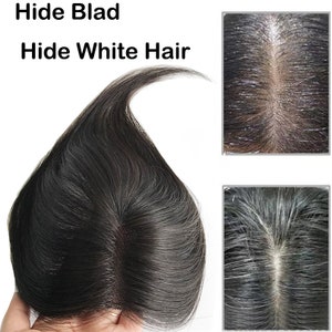 2.7x4 "menselijk haar toppers voor vrouwen dunne clips in Zwitserse kant topper natuurlijke hoofdhuid top om kaal of wit haar 10" te verbergen