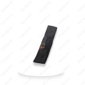 May include: Black back support belt with a red and gold buckle. The belt is made of a soft, flexible material and has a contoured shape to fit the natural curve of the back.