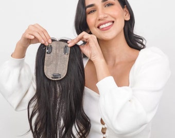 Volume topper – Silk Base 3×5 Hair Topper|Natural Wavy Virgin Human Hair Topper