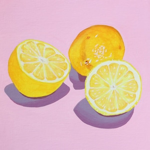 Lemons - Original Still Life Acrylic Painting on Paper