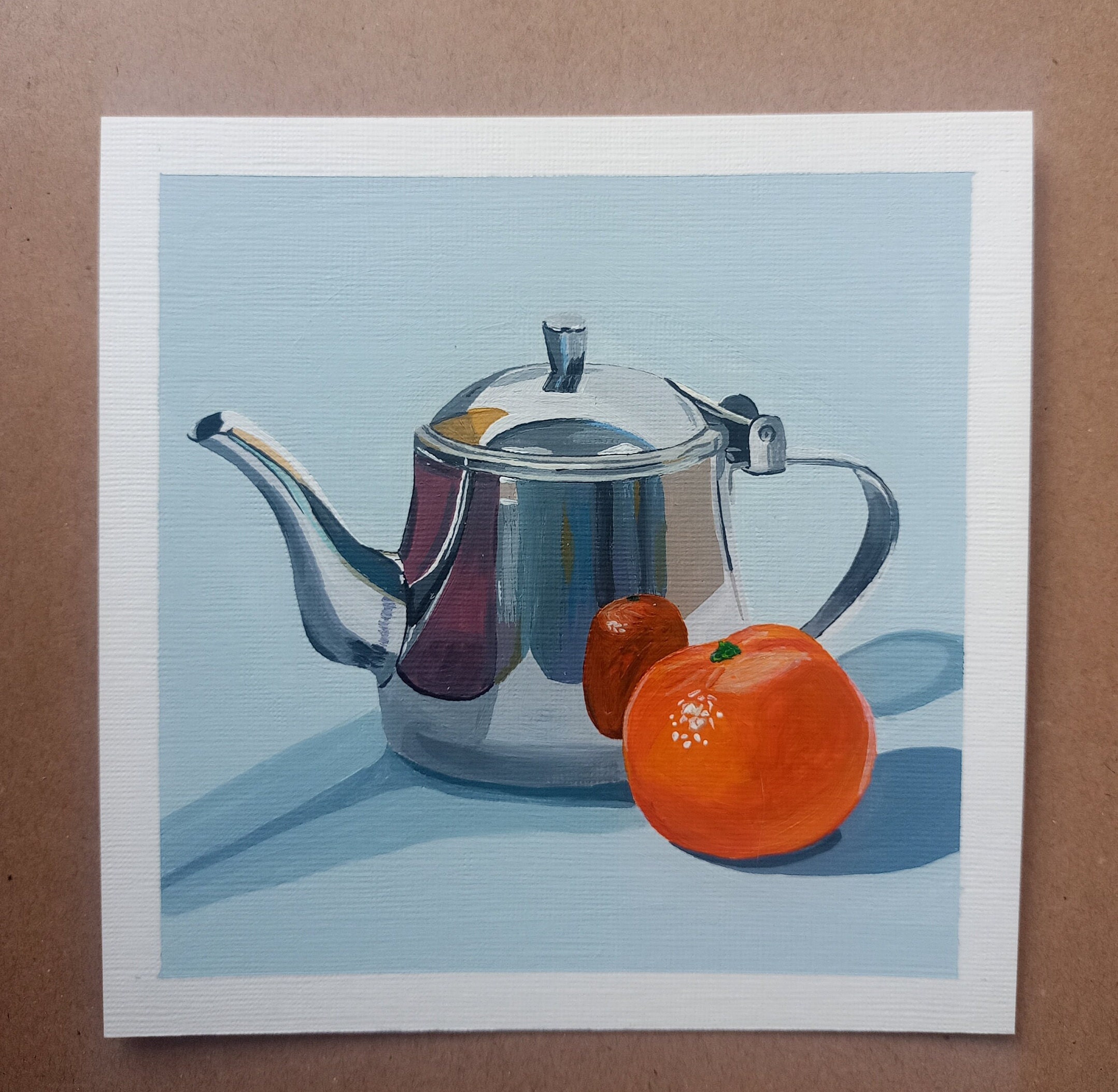 The Teapot - Original Still Life Acrylic Painting on Paper - Etsy