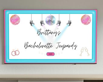 Bachelorette Jeopardy Game: Editable Bridal Shower Trivia (Canva Template)