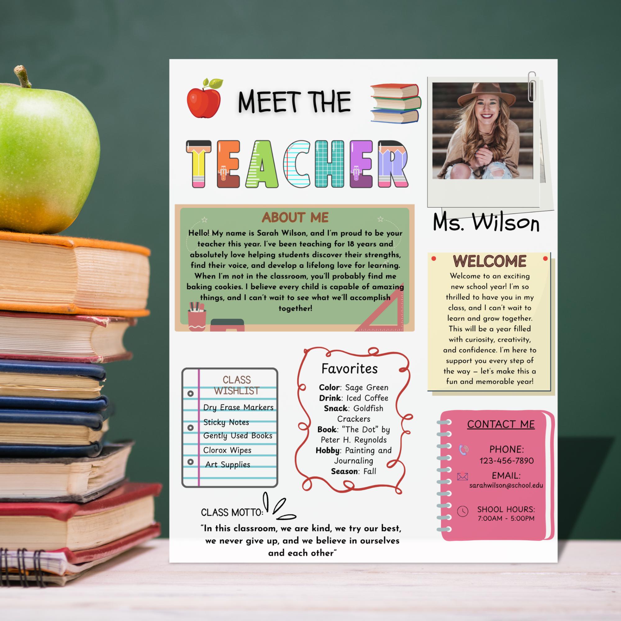 Editable Meet the Teacher Flyer Template: Back to School Newsletter ...