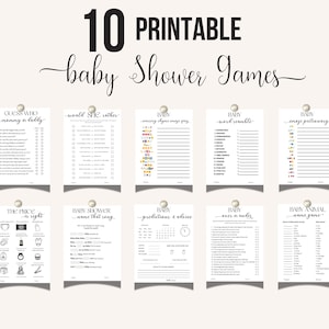 Gender Neutral Baby Shower Games Bundle: 10 Printable Activities (Digital Download)