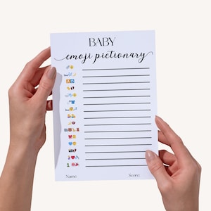 Baby emoji Pictionary baby shower game baby pictionary baby emoji baby shower games baby phrases emoji pictionary baby trivia printable