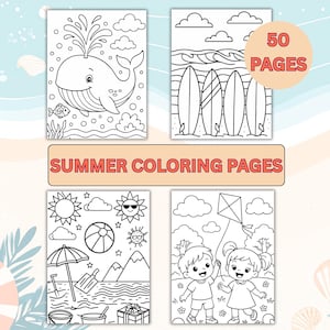 Summer Coloring Book for Kids: 50-Page Beach & Outdoor Fun (PDF Download